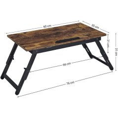 Rustikaler klappbarer Laptoptisch 60 x 35 cm