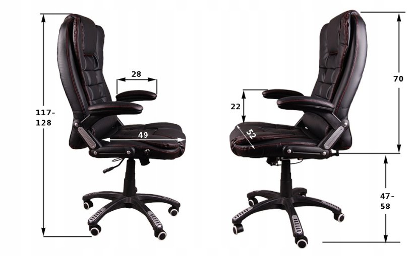 Polohovatelná kancelářská židle v černé barvě