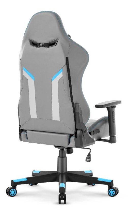 Ergonomická herní židle HC-2002 s nosností 150 kg – šedá s modrými detaily