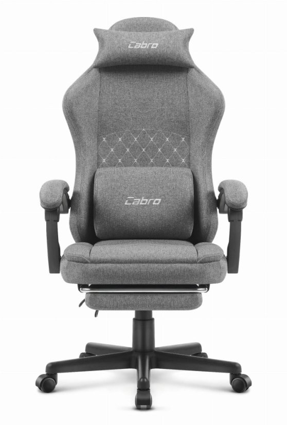 CABRO C503 dizajnerska gamerska stolica s osloncem za noge, do 150 kg, siva