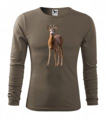 Lovska majica z dolgimi rokavi in motivom jelena