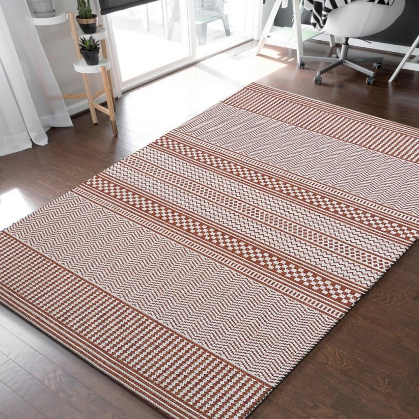 Stilvoller doppelseitiger Teppich in warmem Orange