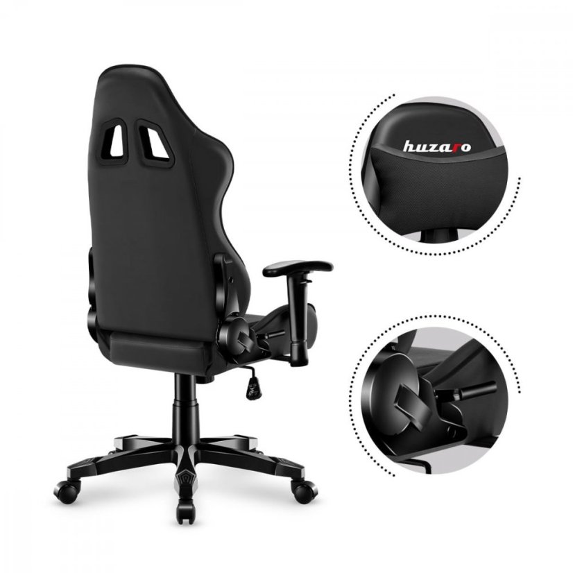 Ergonomické čierne herné kreslo pre teenegerov