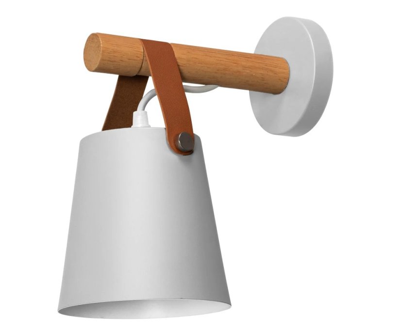 Dizajnová nástenná lampa z dreva a kovu