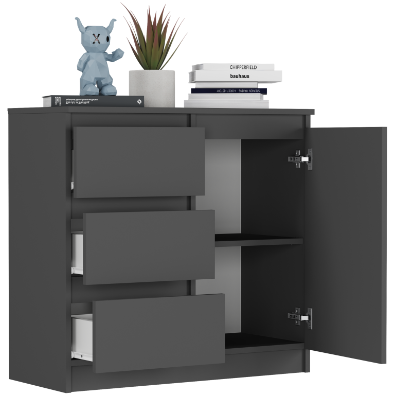 Komoda R-80-S3 so zásuvkami 80 cm - rôzne farebné prevedenia