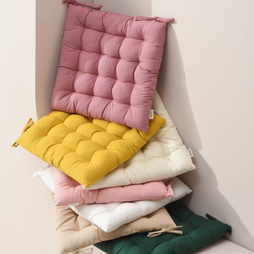 Cuscino per sedia in cotone artigianale rosa chiaro