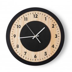 Luxusní černé hodiny s texturou dřeva 40x40 cm