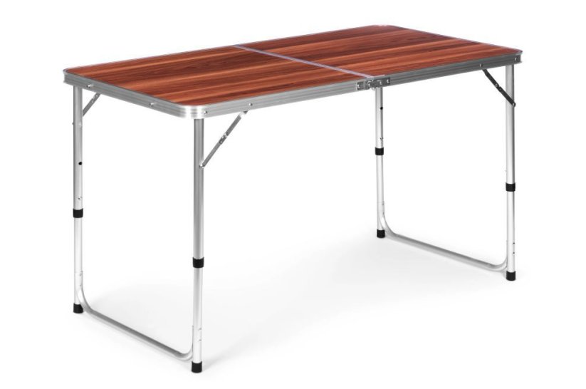 Skladací cateringový stôl 120 x 60 cm s imitáciou dreva