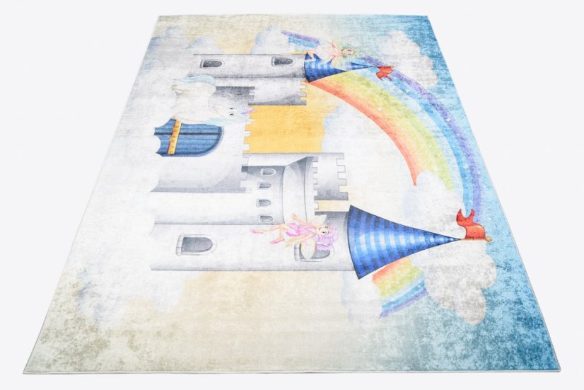 Detský koberec s motívom rozprávkového zámku 