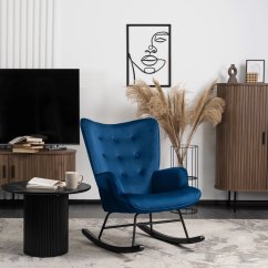 Hojdacie kreslo ELIS modré – štýl, pohodlie a relax v jednom