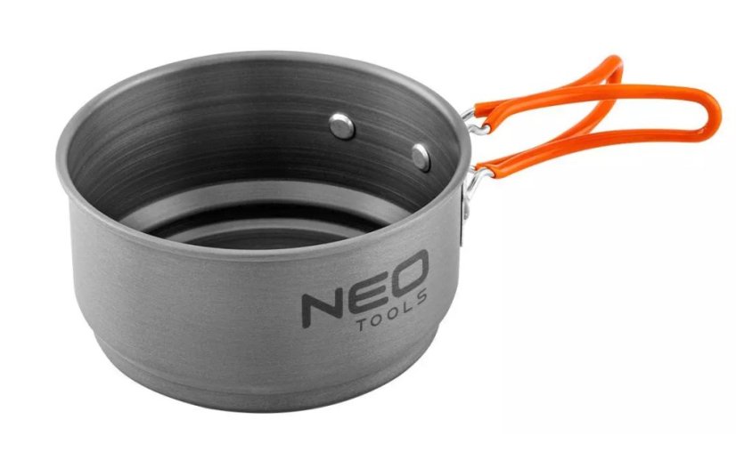 Sada kempingových hrnců a pánví 2 v 1, eloxovaný hliník, 900 + 500 ml