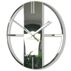 Zrkadlové nástenné hodiny 50 cm Unique - strieborne