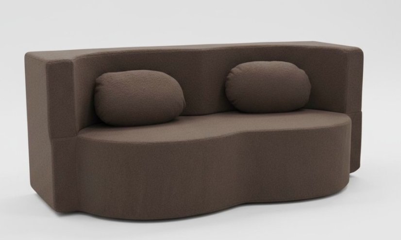 canapea extensibilă cu compresie maro cu dimensiuni de 200 x 80 cm