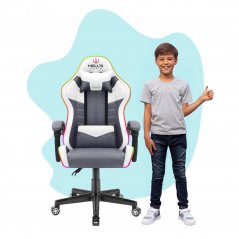 Dětská hrací židle HC - 1004 bílá s osvětlením LED 