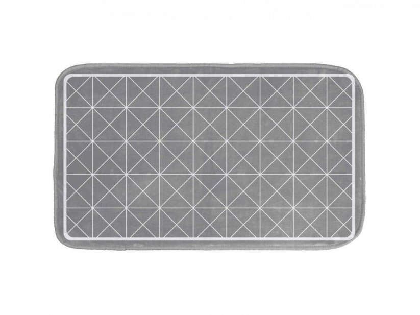 Tappetino da bagno grigio con motivo geometrico 45x75 cm