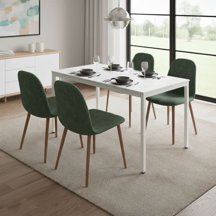 Kuchyňský stůl z bílého mramoru 120 x 60 cm - univerzální stůl pro 4-5 osob