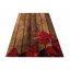 Hnedý koberec s červeným kvetom