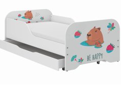 Kinderbett MIKI 160 x 80 cm mit Matratze und Lattenrost - KAPIBARA FAMILY