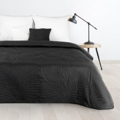 Moderný prehoz na posteľ Boni čiernej farby
