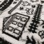Cremiger schwarzer Kinderteppich mit Spielzeugautos und Gängen