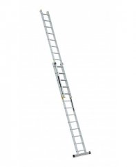 Dvodelna večnamenska aluminijasta lestev z nosilnostjo 150 kg, 2 x 13 stopnic