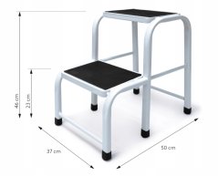 2-Stufen-Stufe aus Stahl mit einer Tragfähigkeit von 150 kg