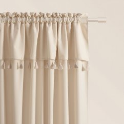 Krem zavesa Astoria s čopki na veznem traku 140 x 250 cm