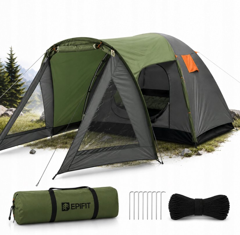 EPIFIT HORIZON 4.0, družinski kamping šotor za 4 osebe – 440 x 250 x 150 cm