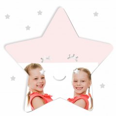 Detské dekoračné zrkadlo na stenu s motívom veselej hviezdy