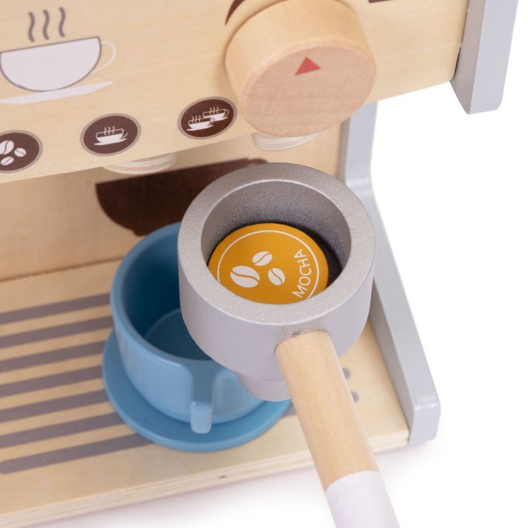 Hölzerne Kinder-Kaffeemaschine 2in1 mit 26 Zubehörteilen