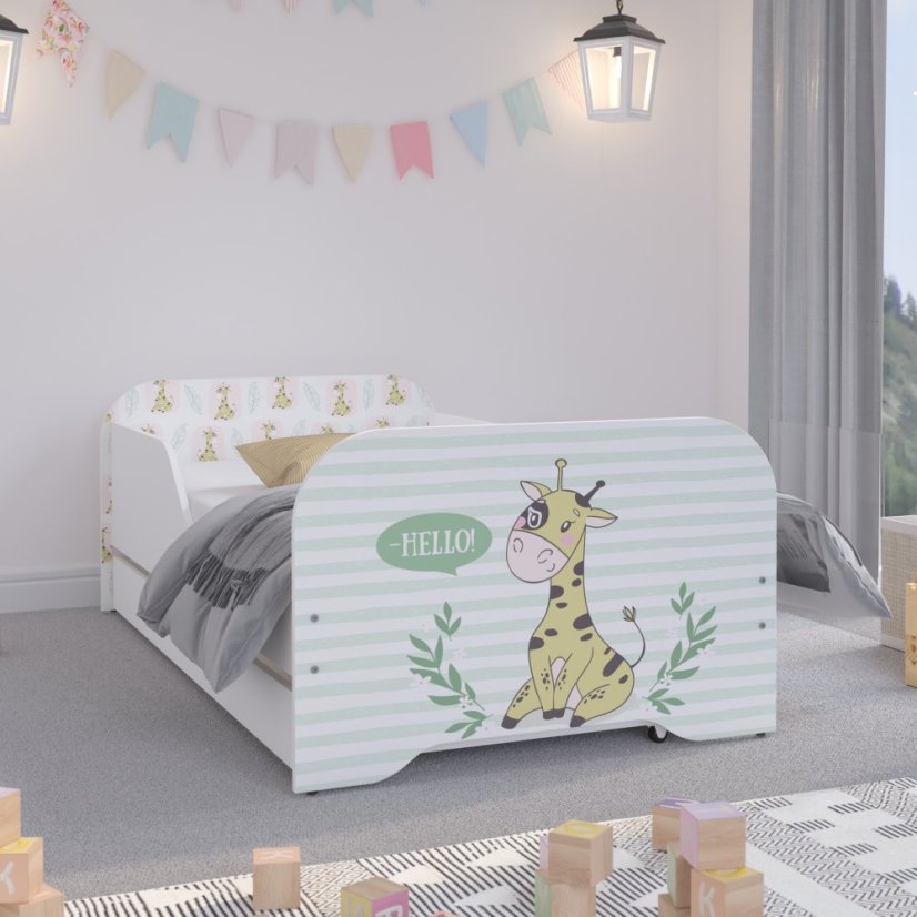 Grazioso lettino con giraffa 160 x 80 cm