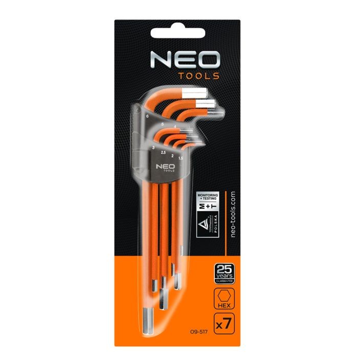 Imbusové klíče 1,5-6 mm, sada 7 kusů 09-517 NEO