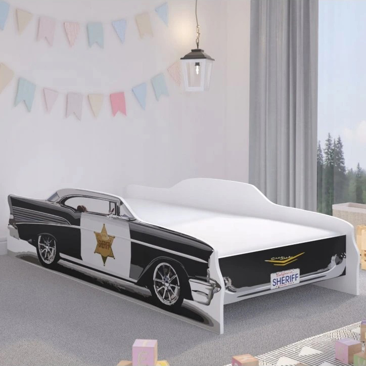 Dětská postel pro závodníky ve tvaru auta šerif 160 x 80 cm