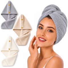 Turban, ručník z mikrovlákna, 65 x 25 cm