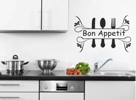 Samolepka na zeď s textem BON APPETIT