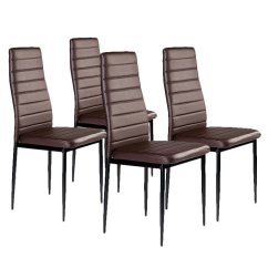 Set di 4 eleganti sedie in marrone dal design senza tempo