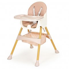 Dětská židlička na krmení 2v1 v růžové barvě