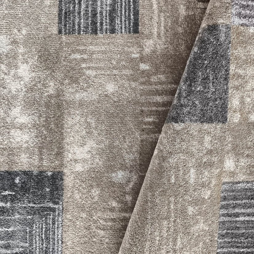 Moderný koberec Panamero - hnedý s geometrickým vzorom