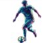 Moderne Wandsticker für Kinder- und Jugendzimmer - Neon-Fußballspieler