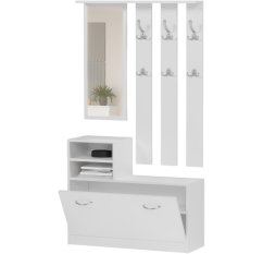 Praktische Dielengarderobe mit Spiegel und Schuhablage 90 x 160 cm