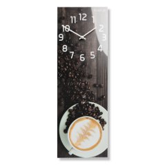 Orologio da cucina di design con una tazza di cappuccino