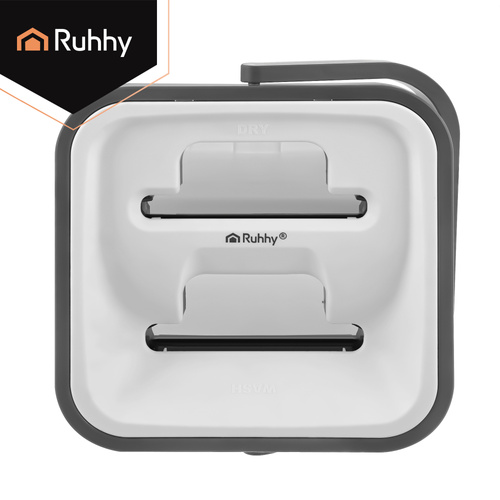 Ploski mop z dvokomornim vedrom z vrtiljakom 11 l + 3 pokrovi