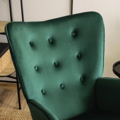 Hojdacie kreslo ELIS smaragdovozelené – štýl, pohodlie a relax v jednom