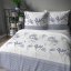 Biancheria da letto in cotone sateen - viola con motivo floreale