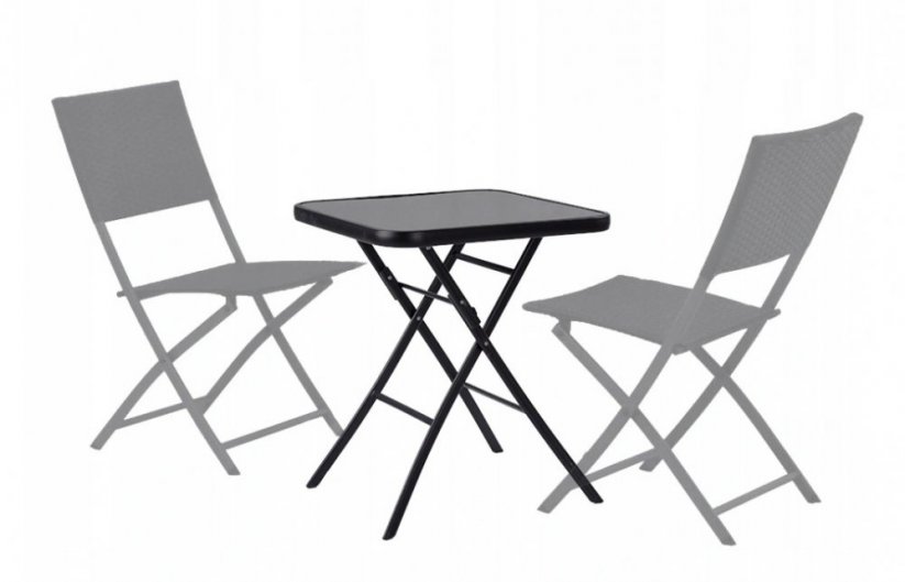 Praktický skládací stůl do zahrady v černé barvě 60 cm