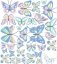 Стикер за стена с пеперуди в красиви пастелни цветове 114 x 150 cm