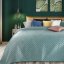 Štýlový svetlo zelený obojstranný prehoz na posteľ