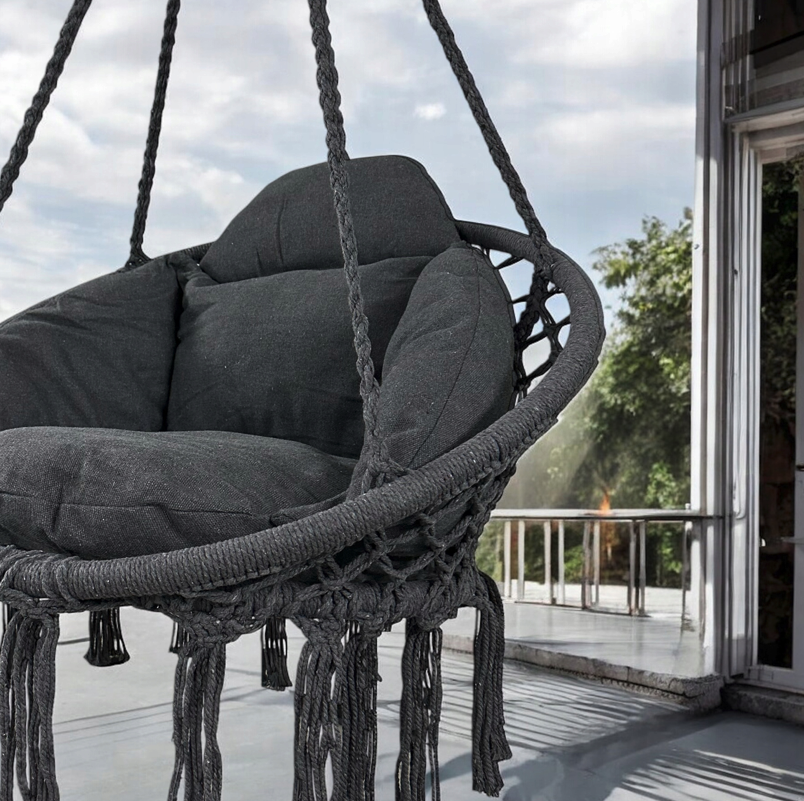 Závěsné křeslo s polštářkem - čapí hnízdo 80 cm