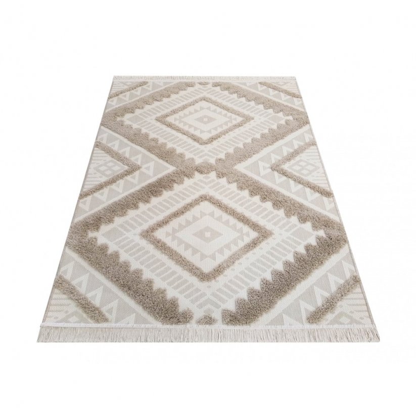 Škandinávsky vzorovaný koberec béžovej farby
