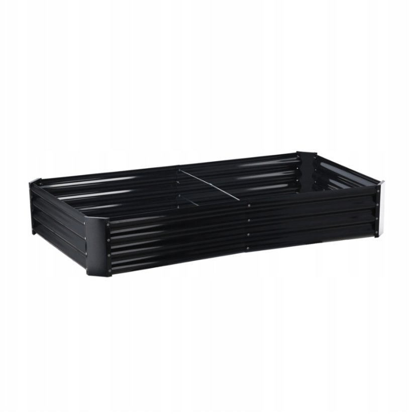 Strat înălțat dreptunghiular din metal, culoare antracit 180 x 90 x 30 cm